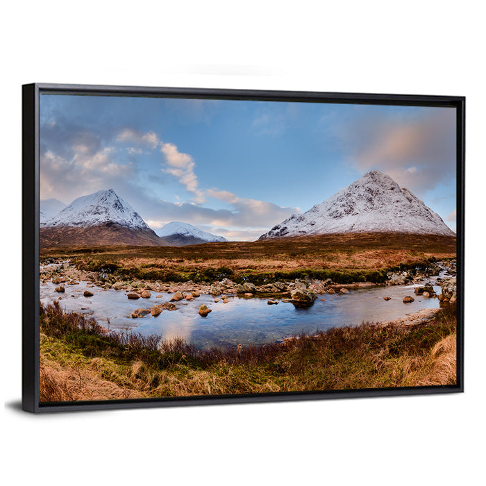 Buachaille Etive Mor River View Wall Art as a framed canvas