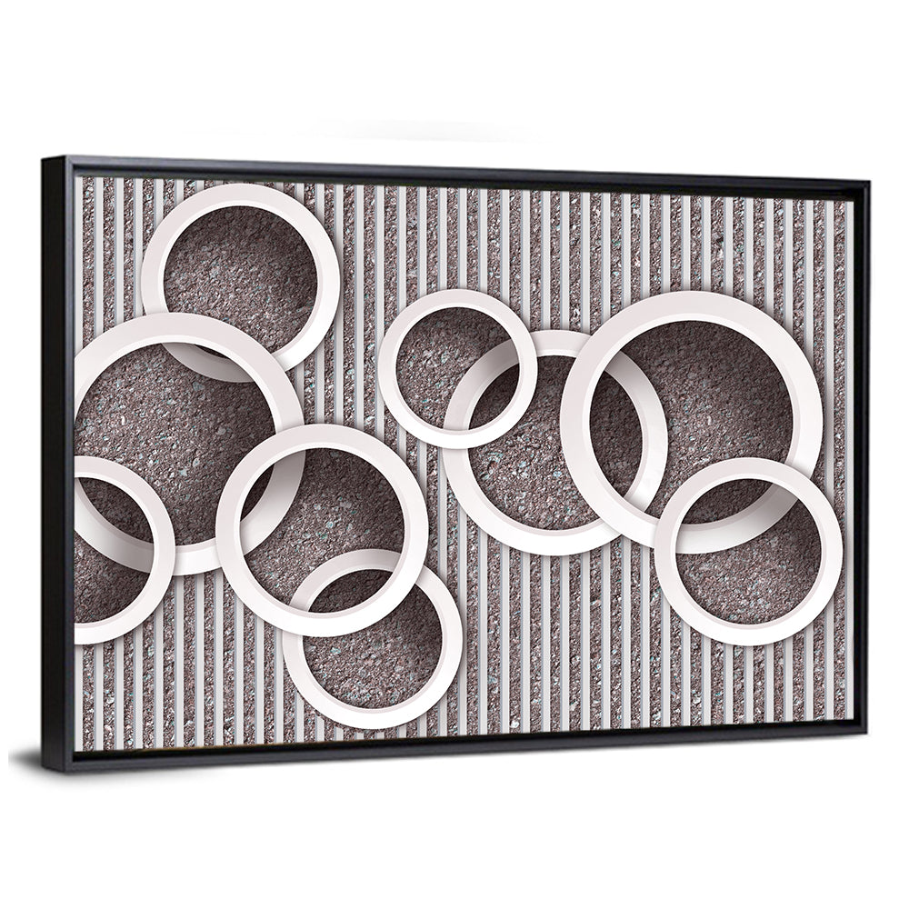 3D Circles Wallpaper Wall Art