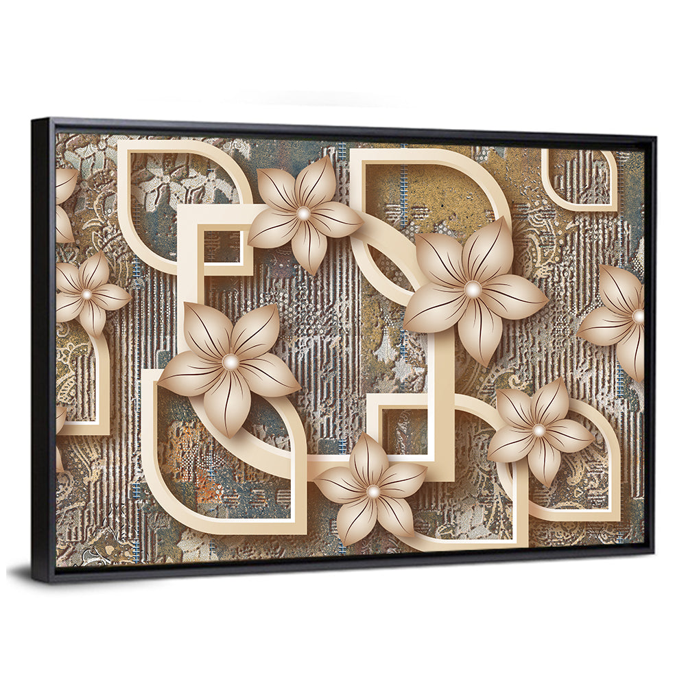Flower With Circles Wallpaper Wall Art
