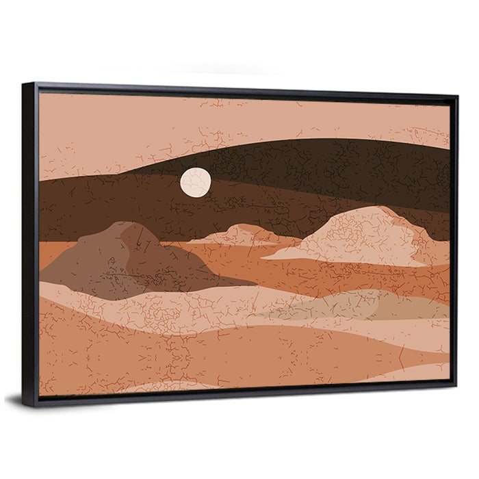 Moonlit Desert Dunes Wall Art as a framed canvas