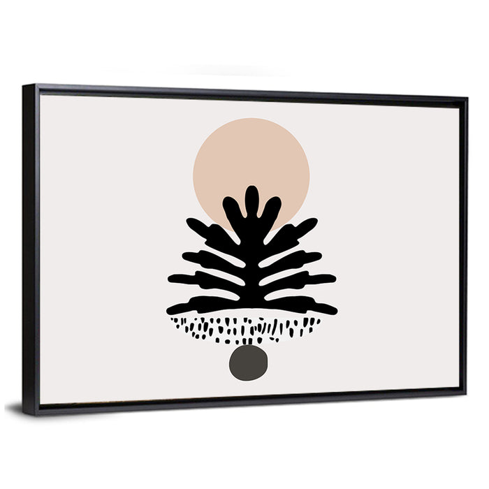 Textured Tropical Tree Wall Art as a framed canvas