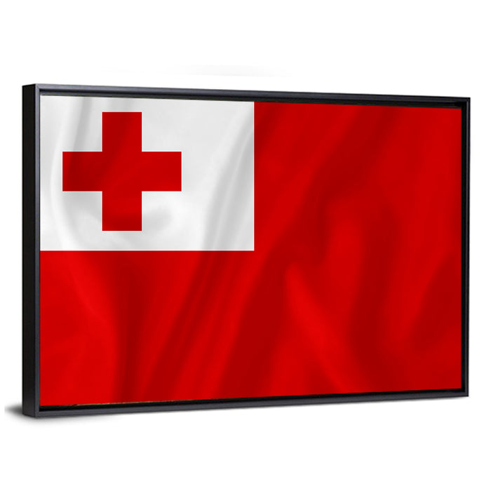 Tonga National Flag Wall Art as a framed canvas