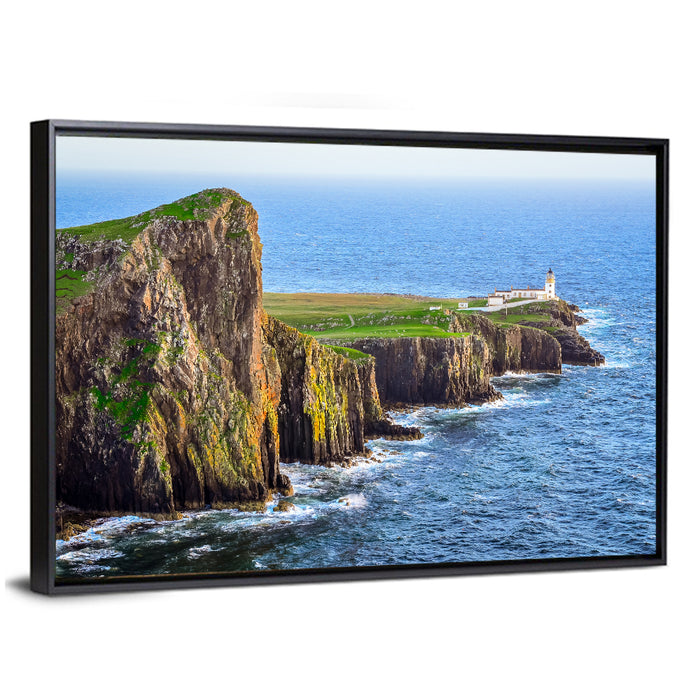 Neist Point Headland Lighthouse Wall Art as a framed canvas