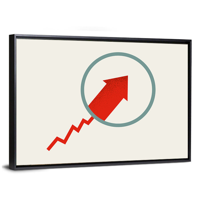 Market Growth Arrow Wall Art as a framed canvas