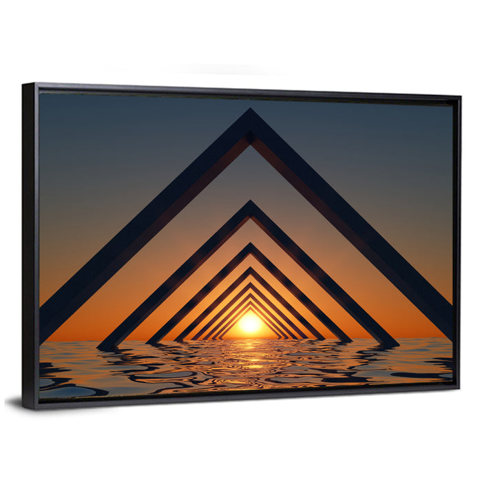 Seascape with Corner Arches Wall Art as a framed canvas