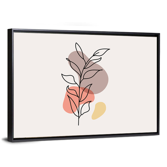 Minimalist Floral Line Drawing Wall Art as a framed canvas