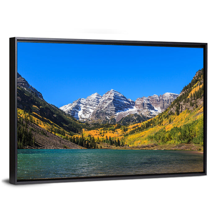 Autumn Maroon Bells, Colorado Wall Art as a framed canvas