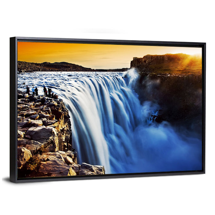Dettifoss Waterfall Wall Art as a framed canvas