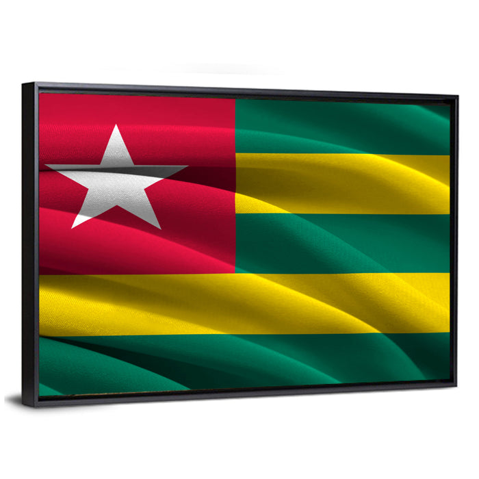 Togolese Flag Wall Art as a framed canvas