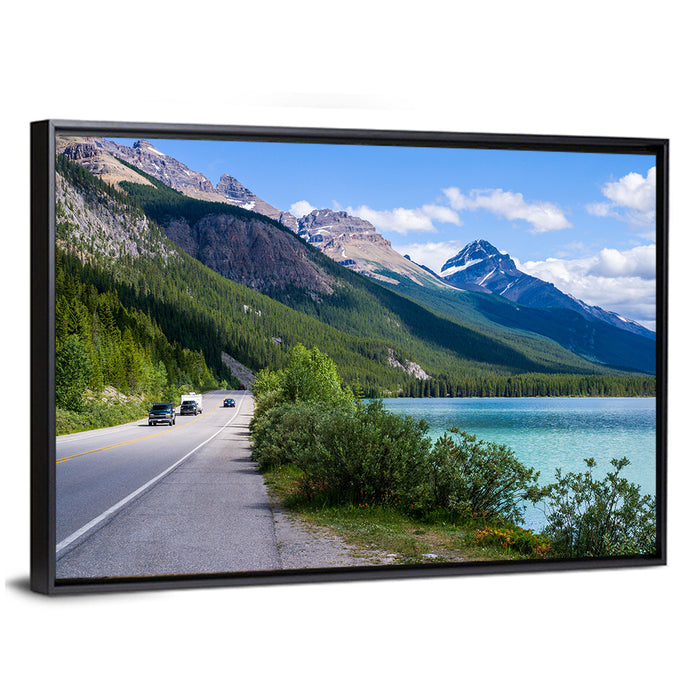 Waterfowl at Banff Lake Wall Art as a framed canvas