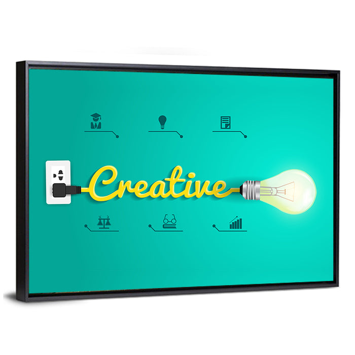 Creative Concept Typography Wall Art as a framed canvas