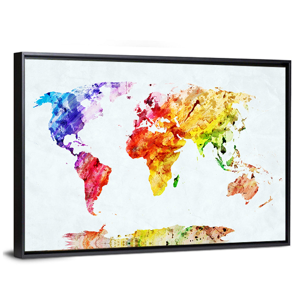 Watercolor World Map Wall Art – CanvasPiece