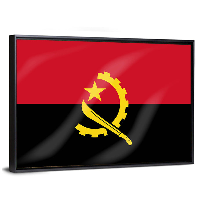 Flag of Angola Wall Art as a framed canvas