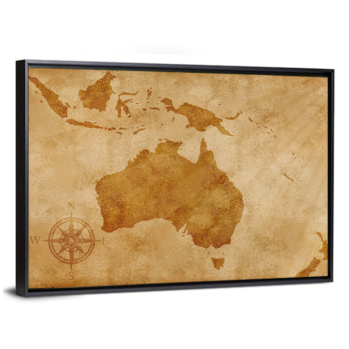 Vintage Grunge Map of Australia Wall Art