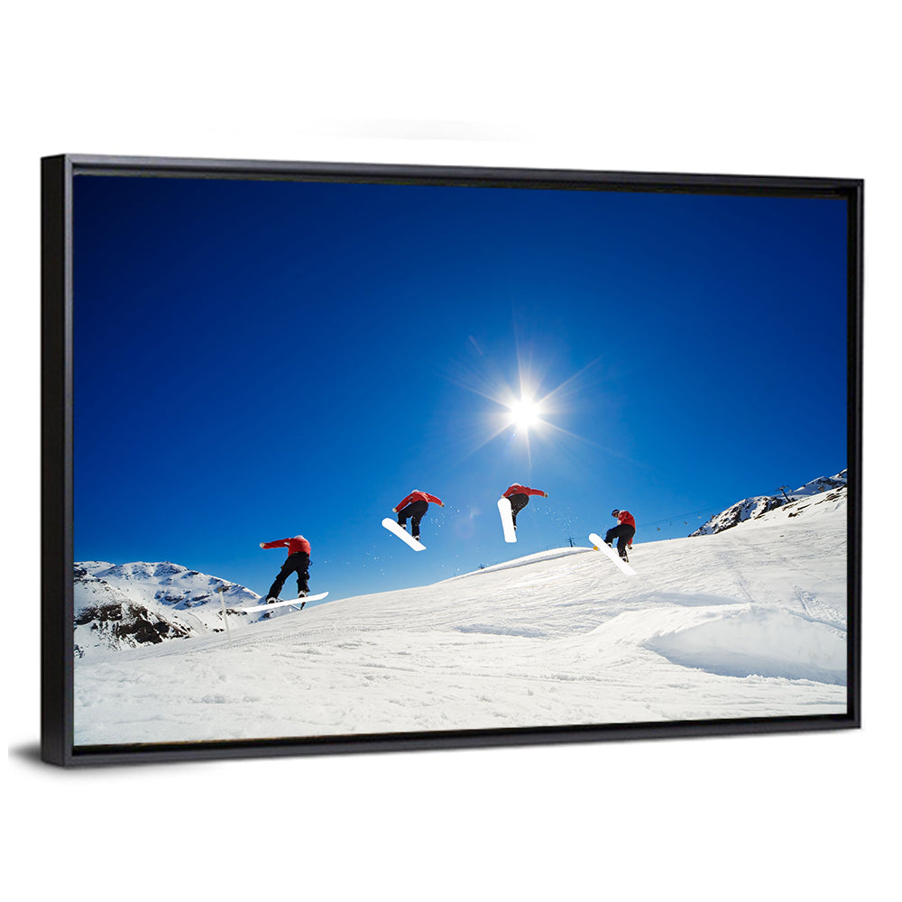 Snowboarder Going Over Jump Wall Art