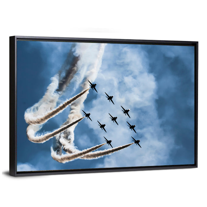 Nine-jet Aerobatic Formation Wall Art as a framed canvas