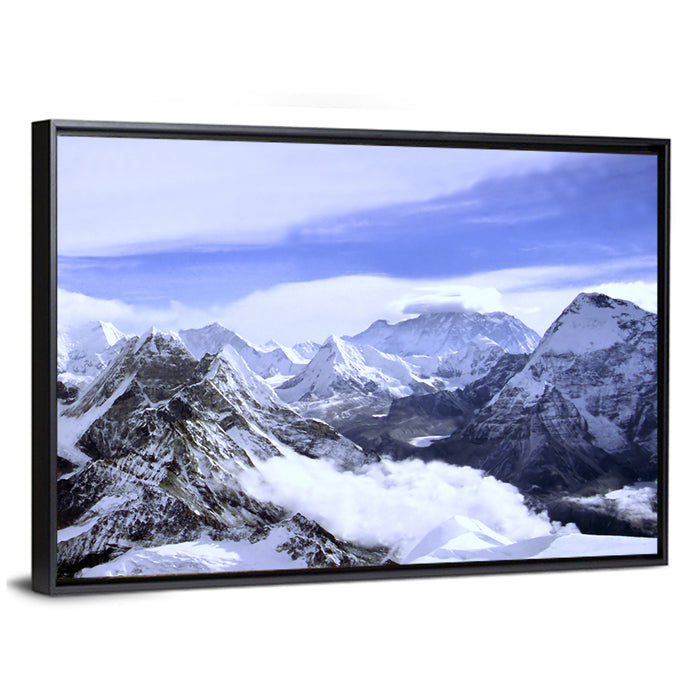 Himalayan Glacier Peaks Wall Art as a framed canvas