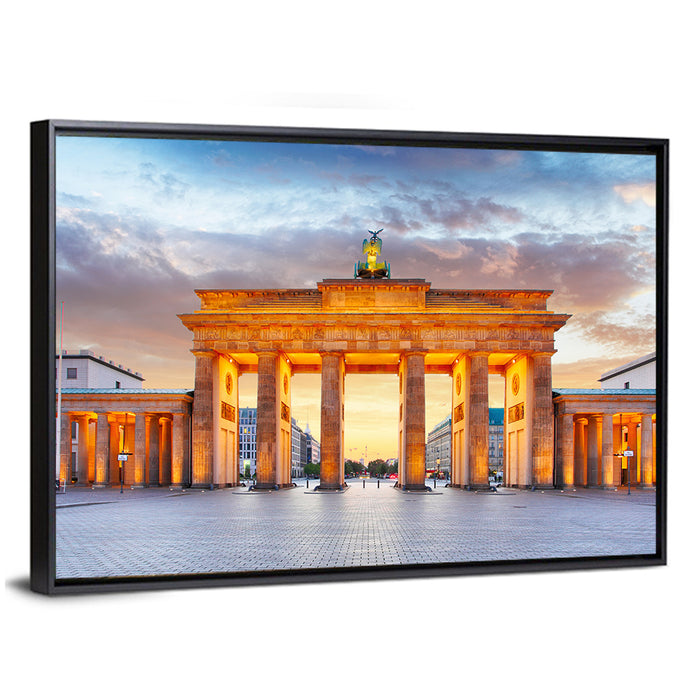 Brandenburg Gate at Night Wall Art as a framed canvas