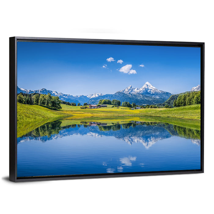 Watzmann Reflection, Berchtesgaden Wall Art as a framed canvas