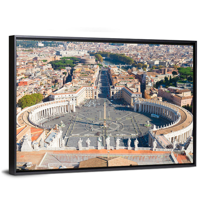 St. Peter's Square, Vatican City Wall Art as a framed canvas