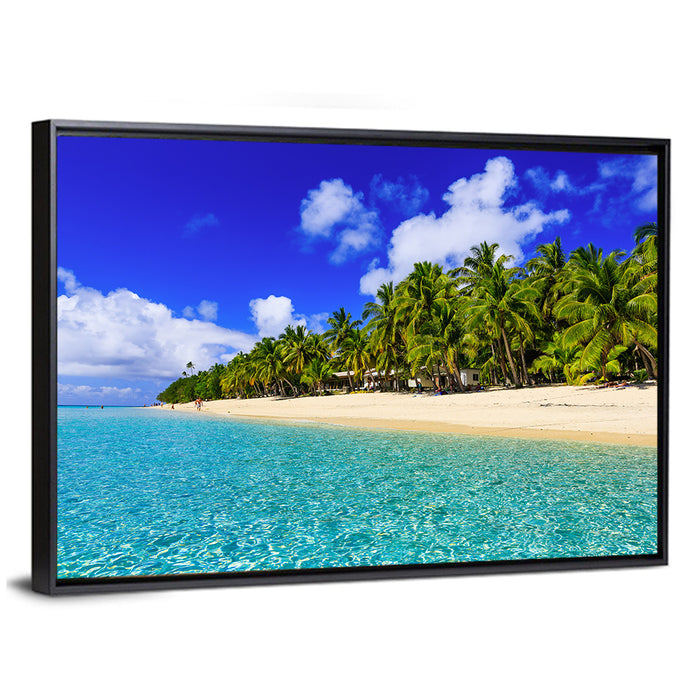 Dravuni Island Beach, Fiji Wall Art as a framed canvas
