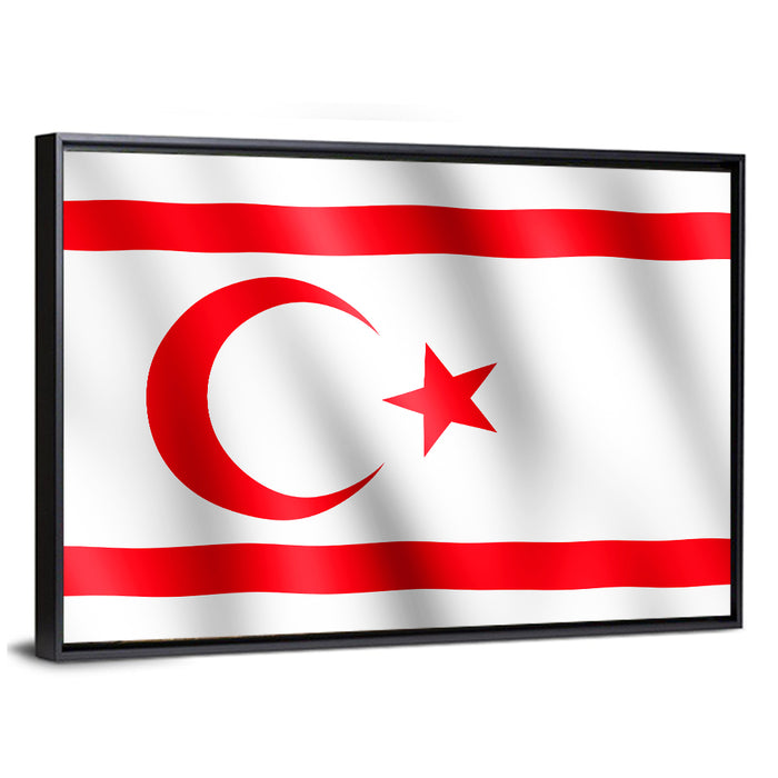 Northern Cyprus Flag Wall Art as a framed canvas