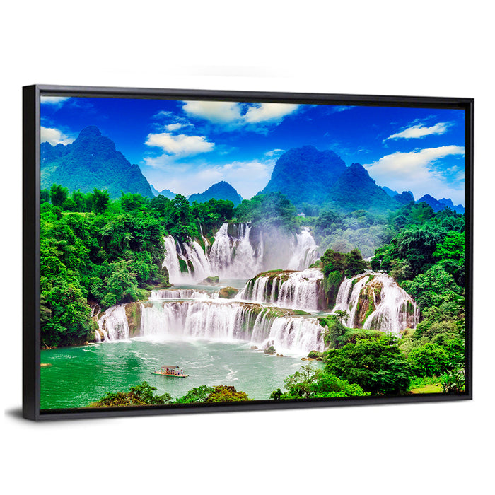 Ban Gioc Detian Falls Wall Art as a framed canvas