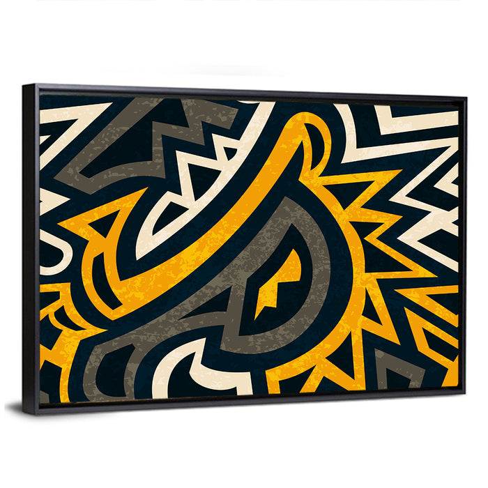 African Geometric Pattern Wall Art as a framed canvas