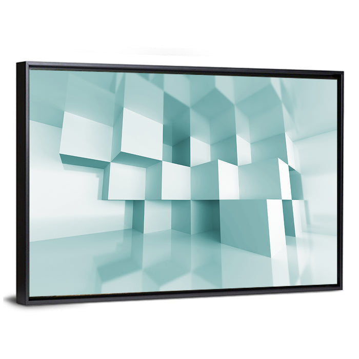 Architectural Cube Perspective Wall Art as a framed canvas