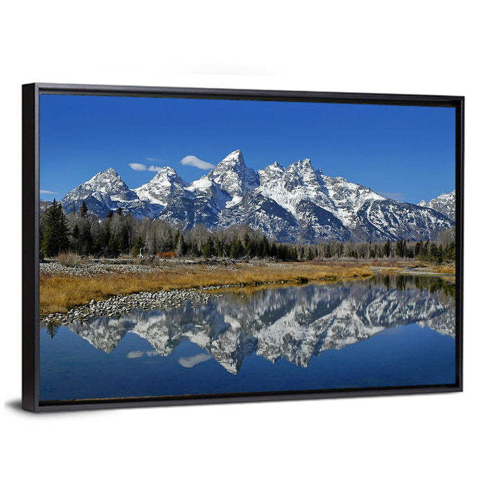 Grand Teton Reflection Wall Art as a framed canvas