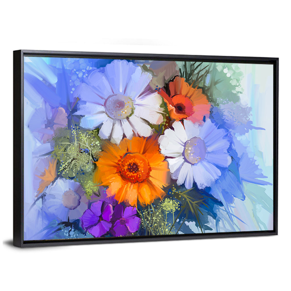 Oil Painted Flowers Wall Art