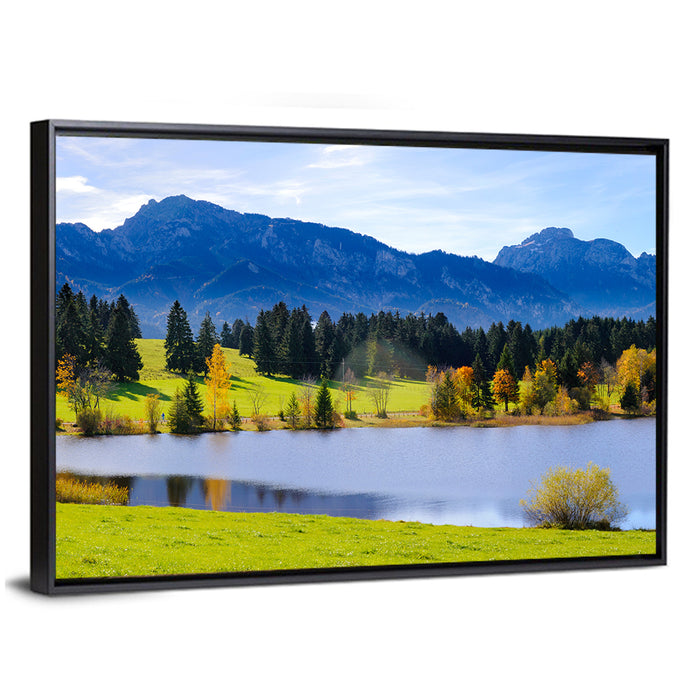 Alpine Lake in Bavaria Wall Art as a framed canvas