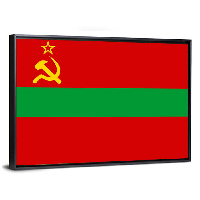 Flag of Transnistria Wall Art as a framed canvas