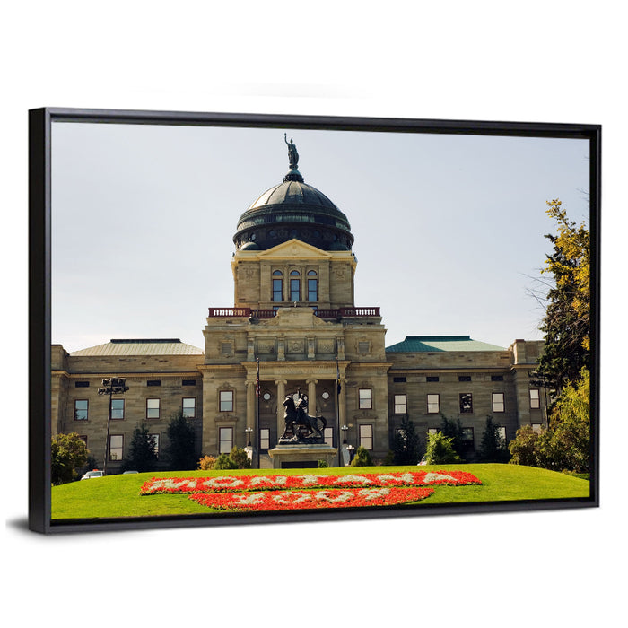 Montana State Capitol Dome Wall Art as a framed canvas