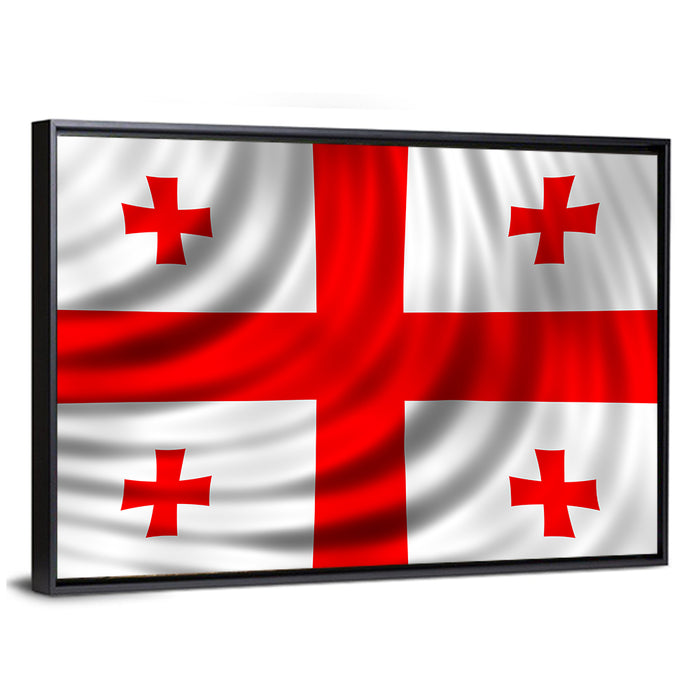 Flag of Georgia Wall Art as a framed canvas