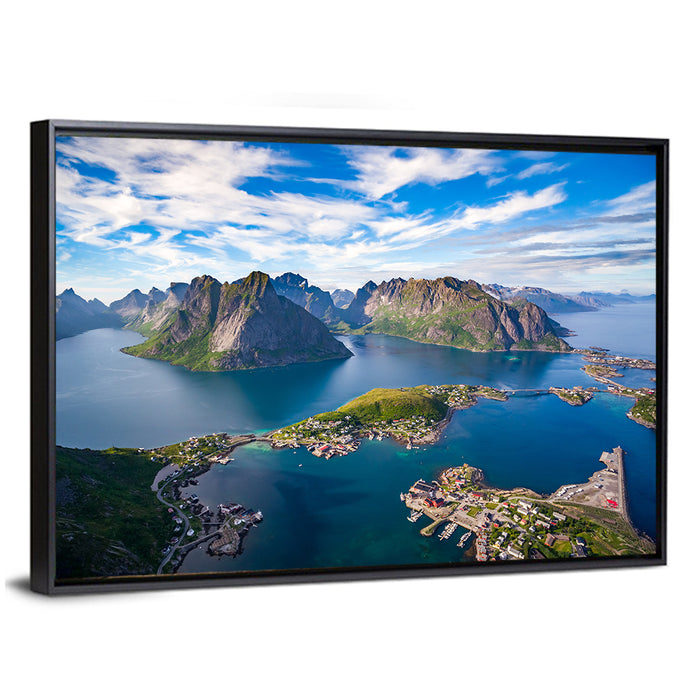 Reine Harbor, Lofoten Islands Wall Art as a framed canvas