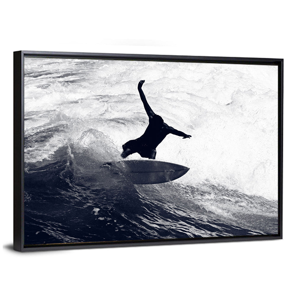 Dog Surfer Riding the Waves Wall Art