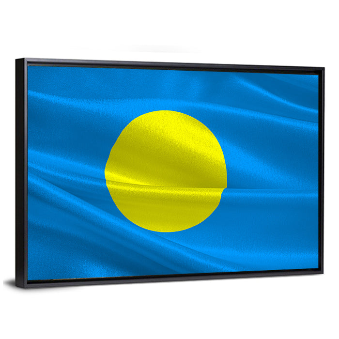 Flag of Palau Wall Art as a framed canvas