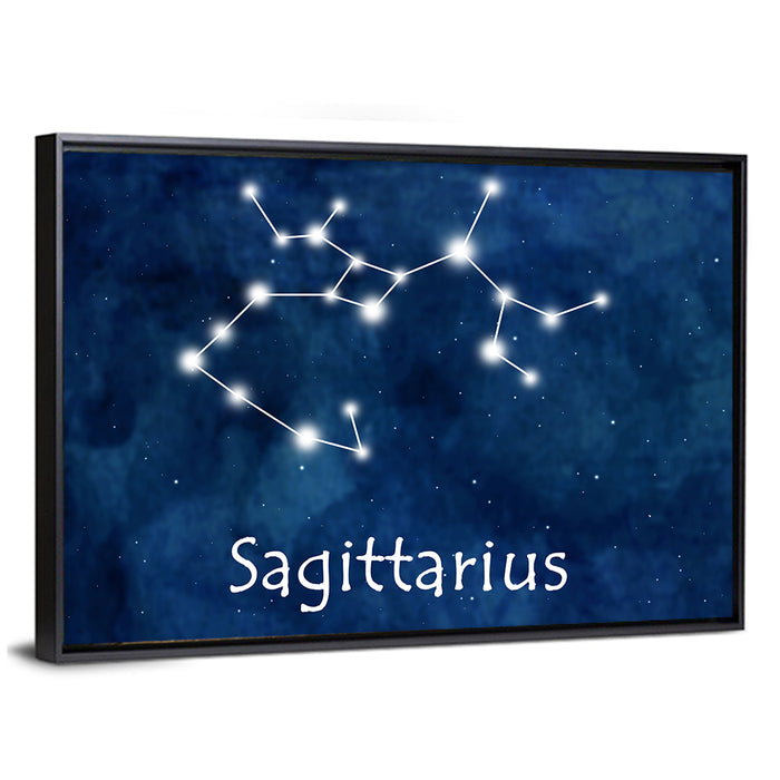 Sagittarius Constellation Wall Art as a framed canvas