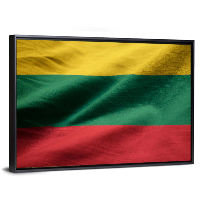 Lithuanian Flag Wall Art as a framed canvas