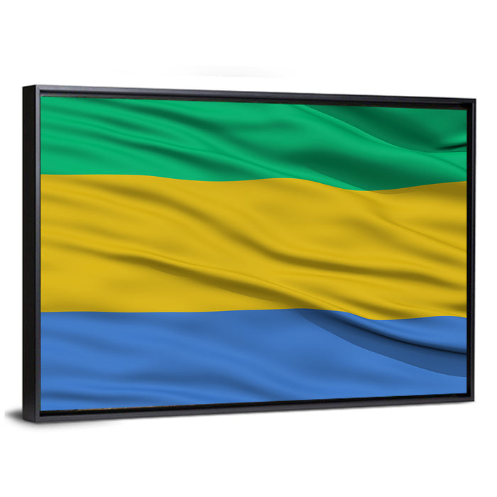 Gabon National Flag Wall Art as a framed canvas