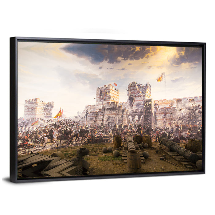 Siege of Constantinople 1453 Wall Art as a framed canvas