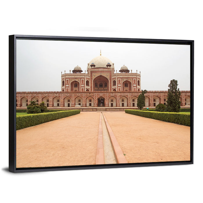 Humayun's Tomb Courtyard View Wall Art as a framed canvas