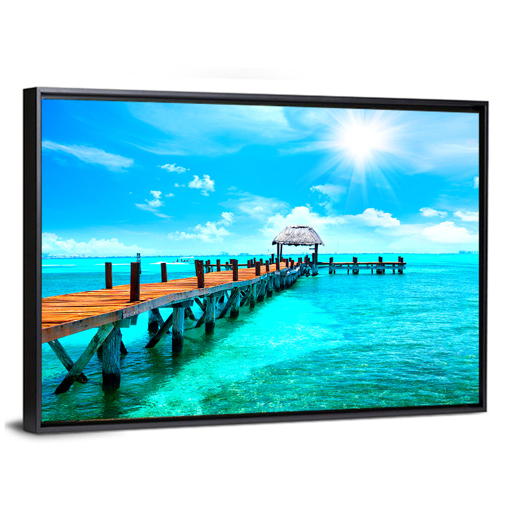 Jetty Near Cancun In Mexico Wall Art