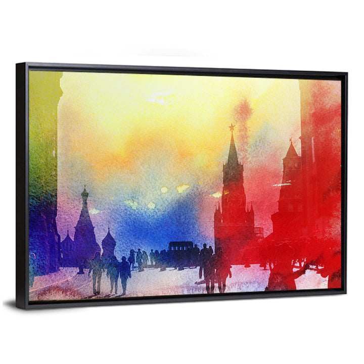 Colorful Moscow Kremlin at Dusk Wall Art