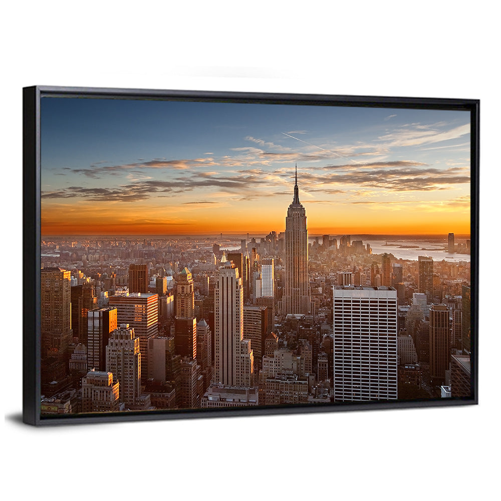 Sunset over Manhattan Wall Art