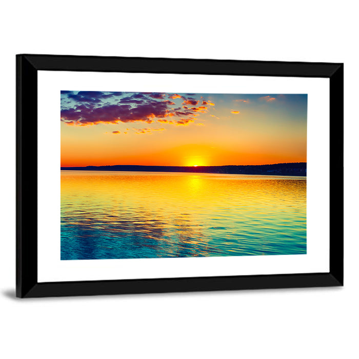 Golden Hour Over Russian Lake Wall Art as a framed print