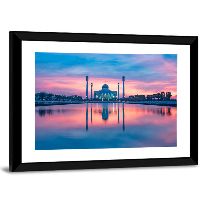 Central Mosque of Songkhla at Sunset Wall Art as a framed print