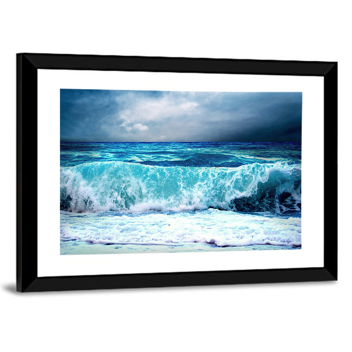 Storm Seascape Wall Art as a framed print
