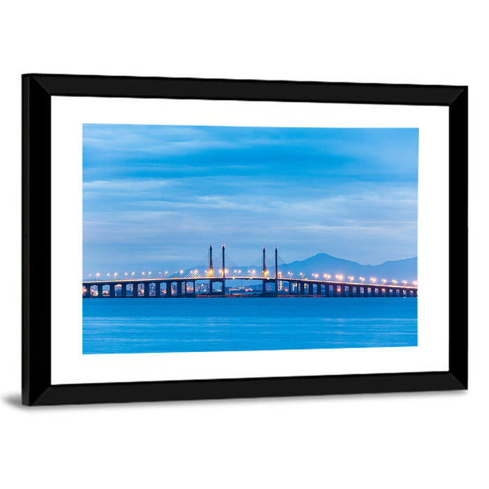 Penang Bridge at Dusk Wall Art as a framed print
